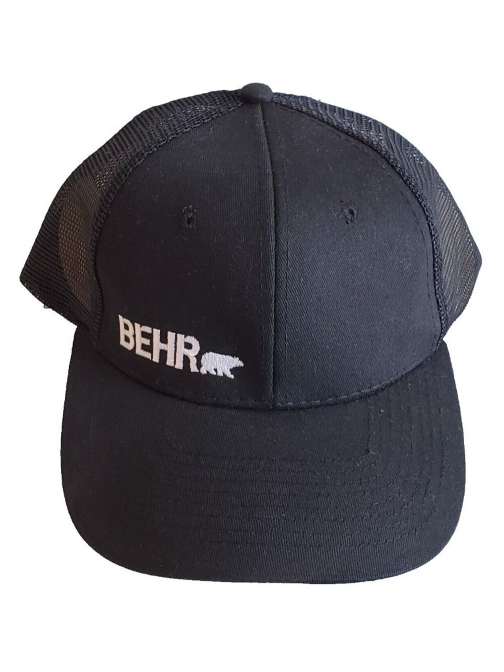 BASEBALL HAT BEHR Paint Cap Black Snapback Embroidered One Size Mesh PolarBear
